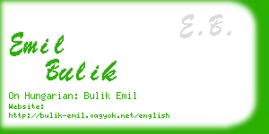 emil bulik business card